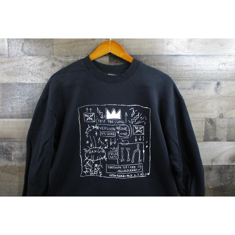 Rome Pays Off Sweatshirt Mens Large Black Basquiat Test Pressing Crewneck Art